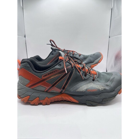 Merrell Mens 12 MQM Flex Hiking Shoes Gray Orange J45867 Low Top Sneakers Gray - Picture 2 of 7